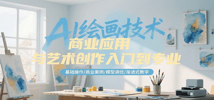 AI绘画技术商业应用与艺术创作入门到专业，基础操作/商业案例/模型调优/渐进式教学-云创项目库
