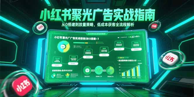 小红书聚光广告实战指南，从0搭建到放量策略，低成本获客全流程解析-云创项目库