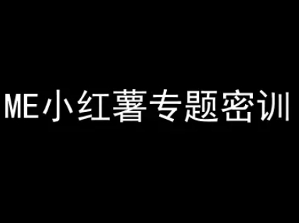 ME小红薯专题密训-小红书电商教程-云创项目库