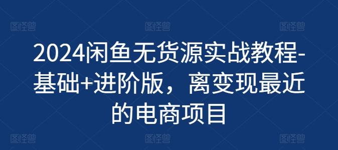 2024闲鱼无货源实战教程-基础+进阶版，离变现最近的电商项目-云创项目库