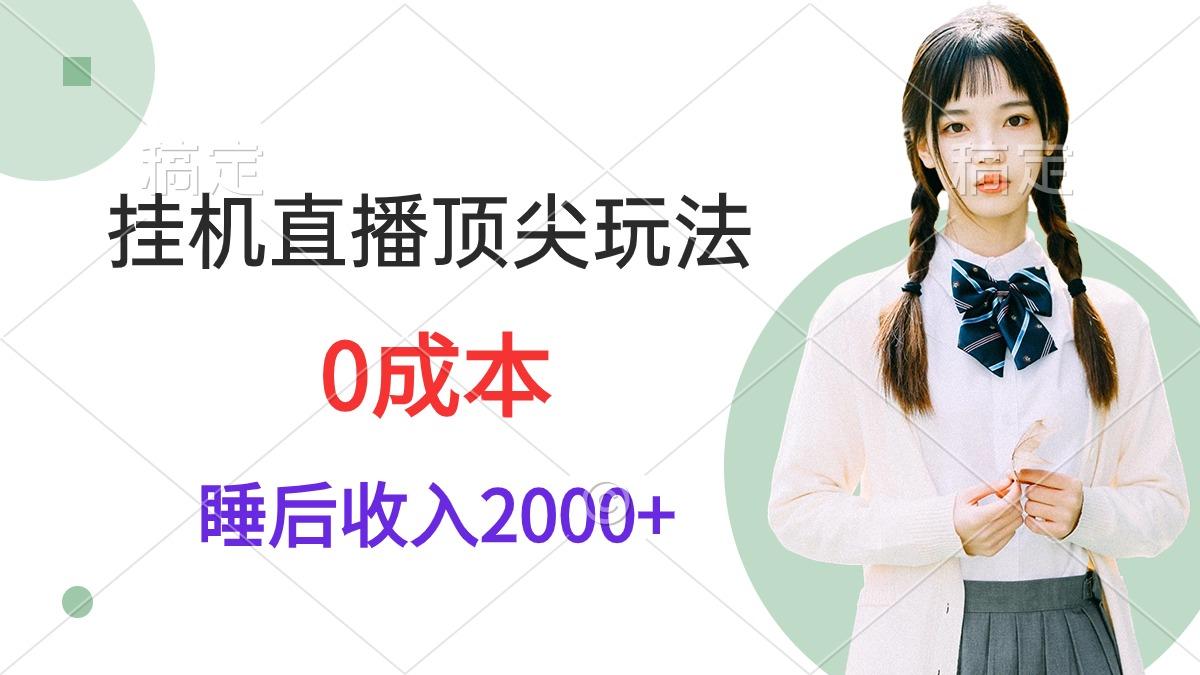 (9715期)挂机直播顶尖玩法，睡后日收入2000+、0成本，视频教学-云创项目库