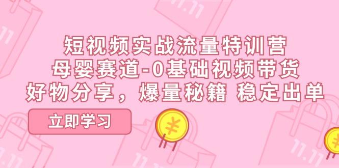 短视频实战流量特训营，母婴赛道-0基础带货，好物分享，爆量秘籍 稳定出单-云创项目库