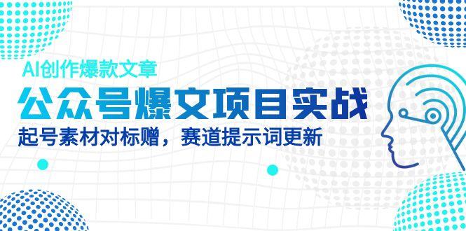 公众号爆文项目实战，AI创作爆款文章，起号素材对标赠(附赛道AI提示词-云创项目库