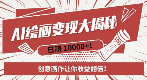 AI梦境绘画致富秘籍，复制粘贴，新手也能快速掌握，创意画作让你收益翻倍-云创项目库