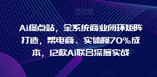 Ai终点站，全系统商业闭环矩阵打造，帮电商、实体降70%成本，12款Ai联合深度实战【0906更新】-云创项目库
