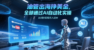 油管出海挣美金，全部通过AI自动化实操，从0到1实现月入过W-云创项目库