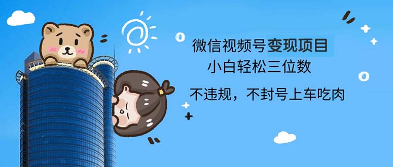 2024最新微信视频号变现项目，小白轻松月入四位数-云创项目库