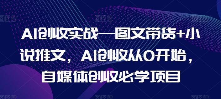 AI创收实战—图文带货+小说推文，AI创收从0开始，自媒体创收必学项目-云创项目库