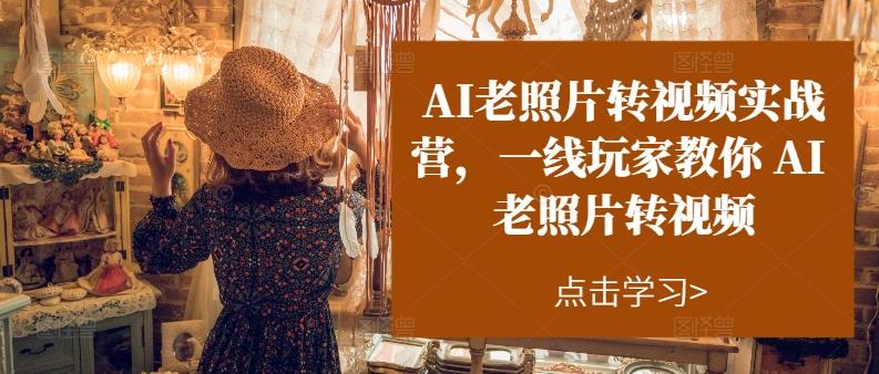 AI老照片转视频实战营，一线玩家教你AI老照片转视频-云创项目库