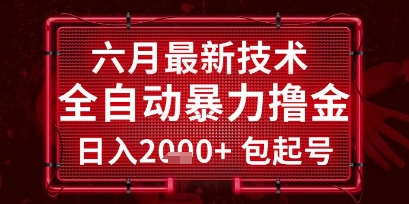 六月最新技术全自动暴力撸金，稳定日入2k+包起号，长期稳定【揭秘】-云创项目库