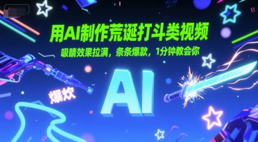 用AI制作荒诞打斗类视频，吸睛效果拉满，条条爆款，1分钟教会你-云创项目库