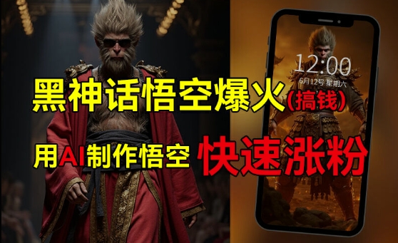 黑神话悟空爆火，已有人利用这波热点变现几十万，普通人也可用AI蹭上这波热度搞钱，有多重变现方法-云创项目库