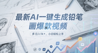 最新AI一键生成铅笔画爆款视频，多平台分发，日 入1k+，小白轻松上手【揭秘】-云创项目库