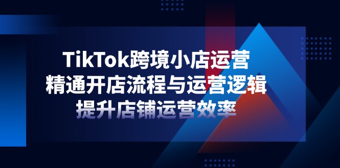 TikTok跨境小店运营，精通开店流程与运营逻辑，提升店铺运营效率-云创项目库