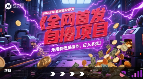 全网首发，2025年最新稳定暴力全自动自撸项目，无限制批量操作，日入多张【揭秘】-云创项目库