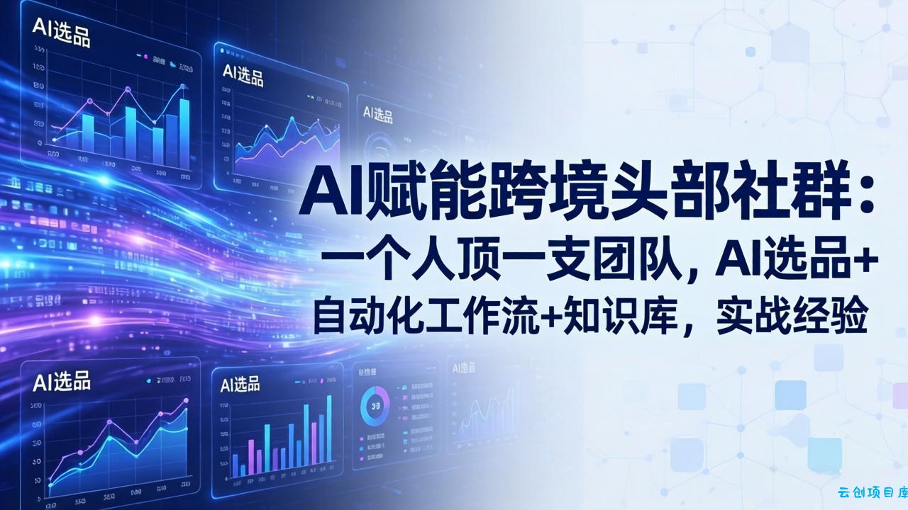 AI赋能跨境头部社群-更新6月：一个人顶一支团队，AI选品+自动化工作流+知识库，实战经验-云创项目库