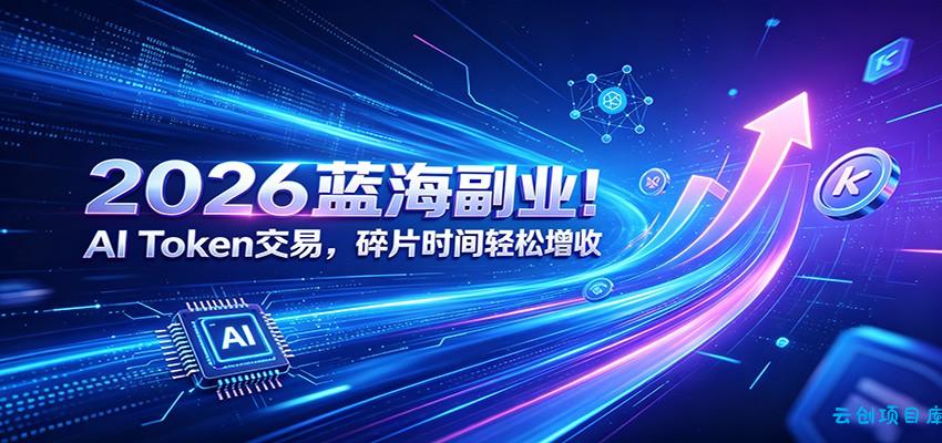 2026蓝海副业！AI Token交易，碎片时间轻松增收-云创项目库