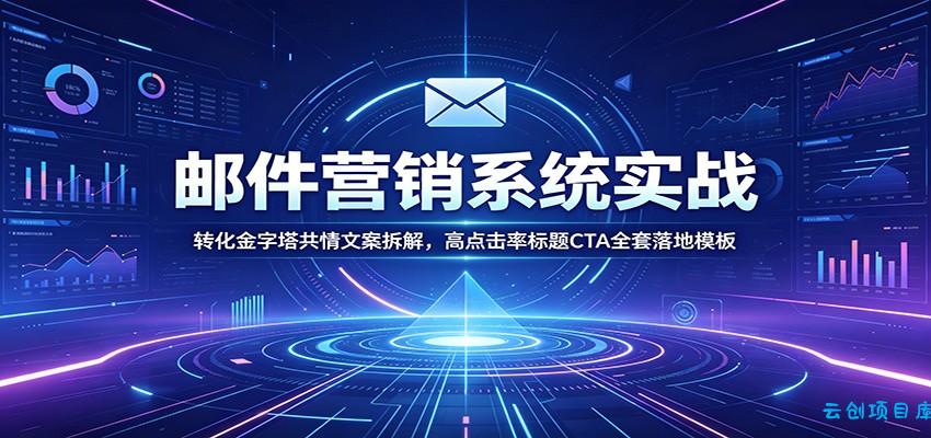 邮件营销系统实战：转化金字塔共情文案拆解，高点击率标题CTA全套落地模板-云创项目库