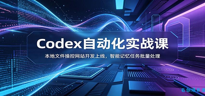 Codex自动化实战课：本地文件操控网站开发上线，智能记忆任务批量处理-云创项目库