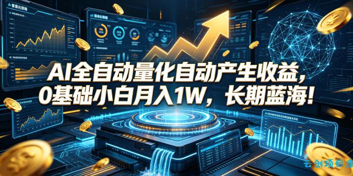 AI全自动量化自动产生收益，0基础小白月入1W，长期蓝海！【揭秘】-云创项目库
