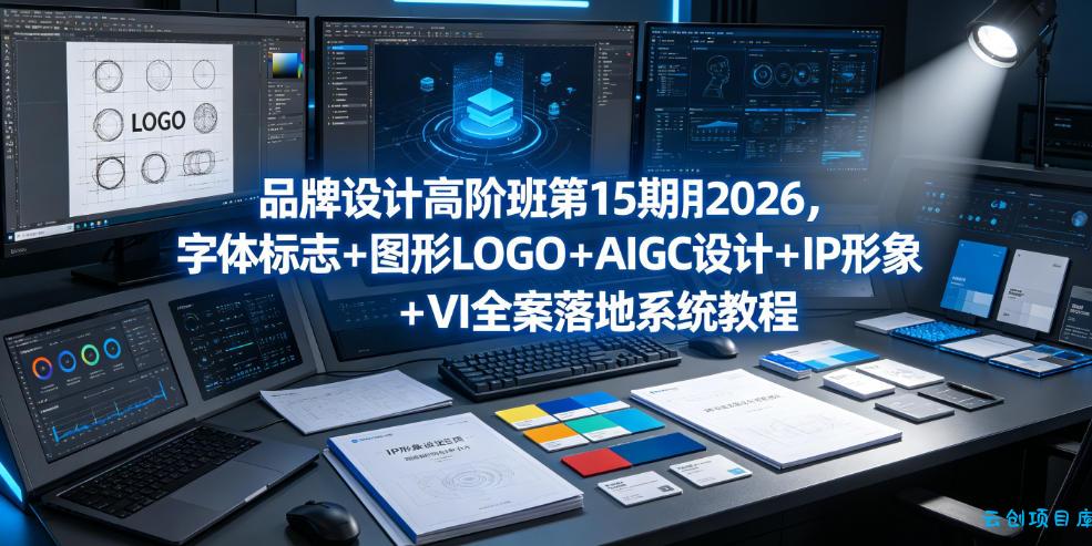 品牌设计高阶班第15期2026，字体标志＋图形LOGO＋AIGC设计＋IP形象＋VI全案落地系统教程-云创项目库