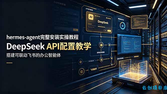 hermes-agent完整安装实操教程，DeepSeek API配置教学，搭建可联动飞书的办公智能体-云创项目库
