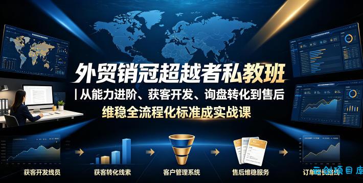 外贸销冠超越者私教班|从能力进阶、获客开发、询盘转化到售后维稳全流程标准化成交实战课