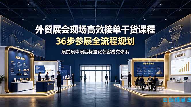 外贸展会现场高效接单干货课程,36步参展全流程规划,展前展中展后标准化获客成交体系-云创项目库
