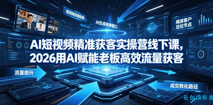 AI短视频精准获客实操营6月10-14号线下课,2026用AI赋能老板高效流量获客