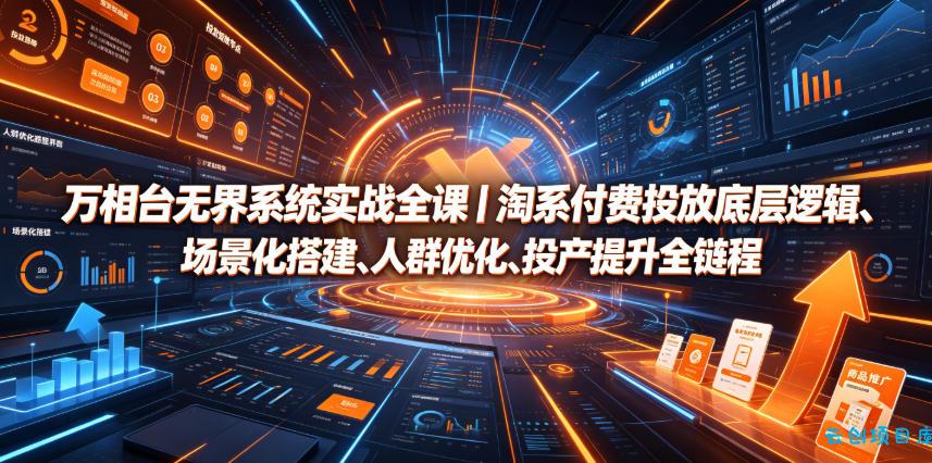 万相台无界系统实战全课|淘系付费投放底层逻辑、场景化搭建、人群优化、投产提升全链路运营教程-云创项目库