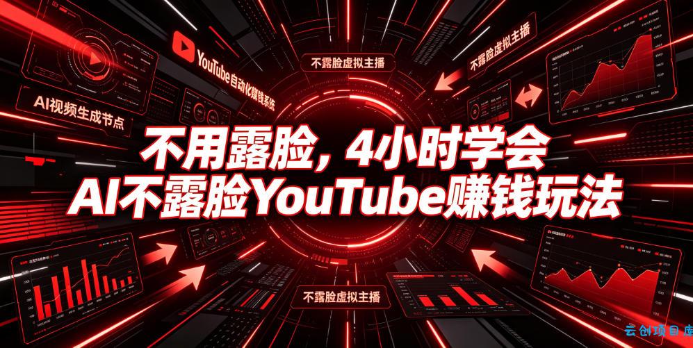 不用露脸,4小时学会AI不露脸YouTube賺钱玩法【原创双语字幕】-云创项目库