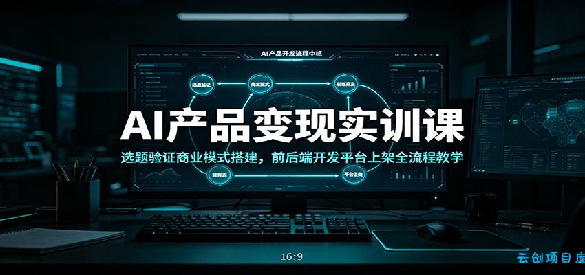 AI产品变现实训课:选题验证商业模式搭建,前后端开发平台上架全流程教学-云创项目库