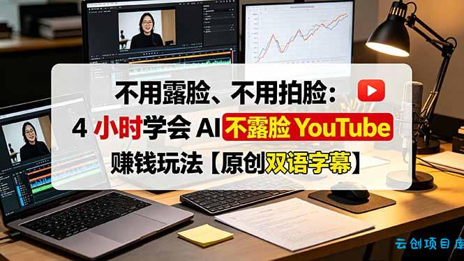 不用露脸、不用拍脸:4 小时学会 AI 不露脸 YouTube 赚钱玩法【原创双语字幕】-云创项目库