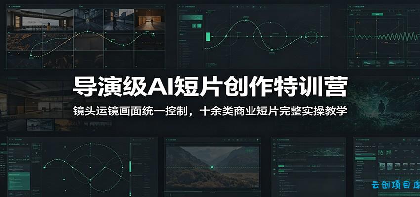 导演级AI短片创作特训营：镜头运镜画面统一控制，十余类商业短片完整实操教学(更新)-云创项目库