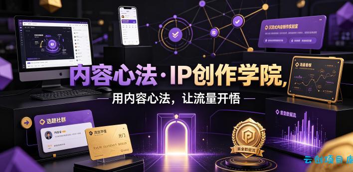 内容心法·IP创作学院,用内容心法,让流量开悟-云创项目库
