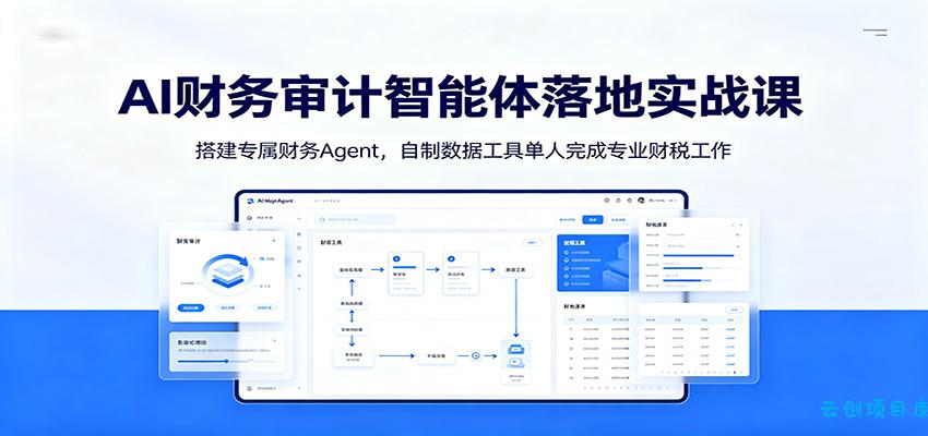 AI财务审计智能体落地实战课:搭建专属财务Agent,自制数据工具单人完成专业财税工作-云创项目库