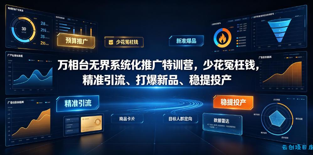万相台无界系统化推广特训营VI0.0,少花冤枉钱,精准引流、打爆新品、稳提投产(全程录音+字幕)-云创项目库