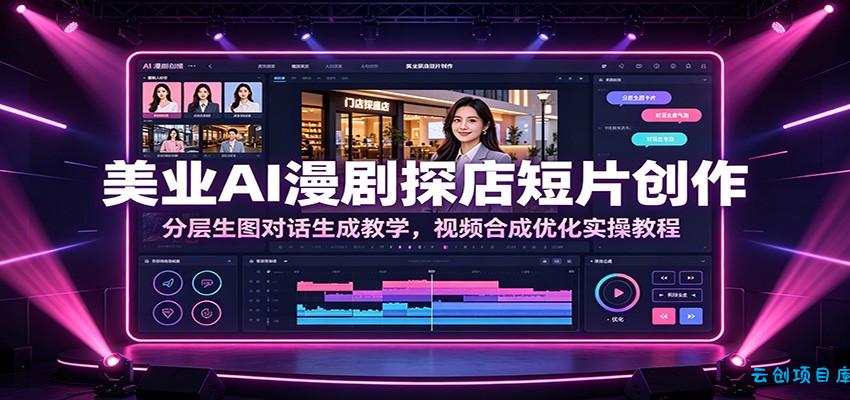 美业AI漫剧探店短片创作：分层生图对话生成教学，视频合成优化实操教程-云创项目库
