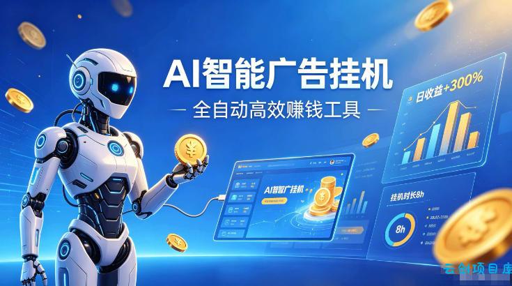 AI智能广告挂G，在家自动賺收益，全程无需人工操作、不用直播、不用拉人【揭秘】-云创项目库