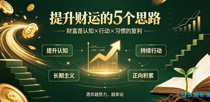 付费文章：提升财运的5个思路——财富是认知x行动x习惯的复利，愿你越努力，越幸运-云创项目库