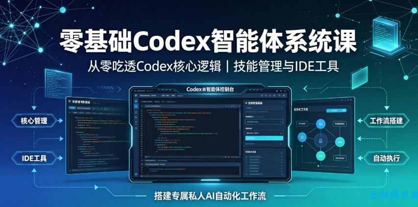 零基础Codex智能体系统课|从零吃透Codex核心逻辑、技能管理与IDE工具,搭建专属私人AI自动化工作流-云创项目库