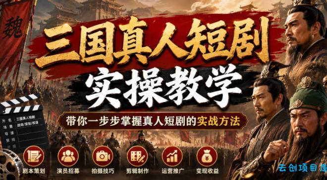 三国真人短剧实操教学,带你一步步掌握真人短剧的实战方法