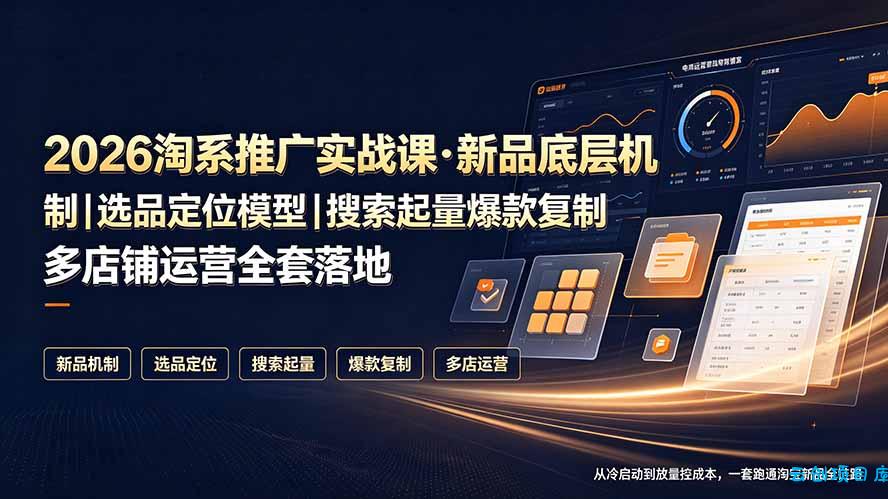 2026淘系推广实战课·新品底层机制｜选品定位模型｜搜索起量爆款复制多店铺运营全套落地教程-云创项目库