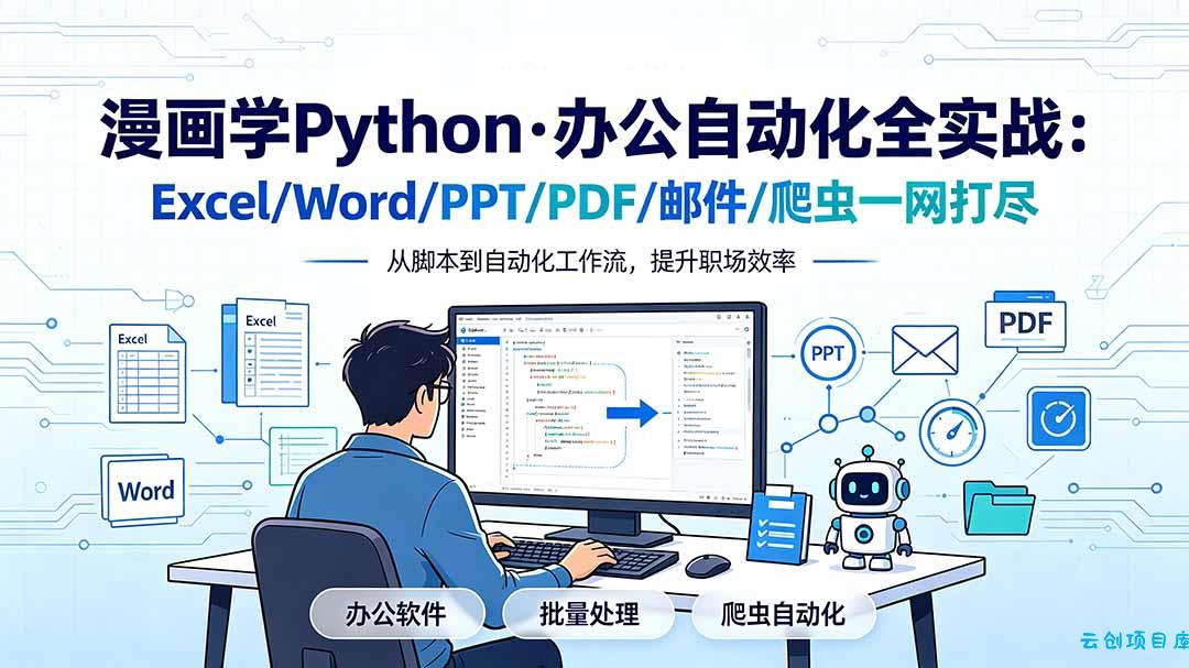 漫画学Python·办公自动化全实战：Excel/Word/PPT/PDF/邮件/爬虫一网打尽-云创项目库