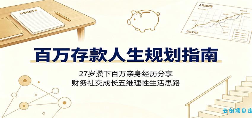 百万存款人生规划指南:27岁攒下百万亲身经历分享,财务社交成长五维理性生活思路-云创项目库