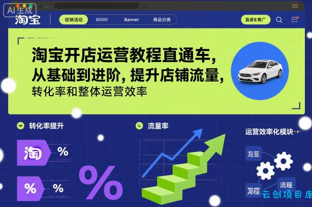 淘宝开店运营教程直通车,从基础到进阶,提升店铺流量,转化率和整体运营效率(更新26年07月11日)