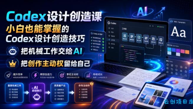 Codex设计创造课,小白也能掌握的Codex设计创造技巧,把机械工作交给AI,把创作主动权留给自己