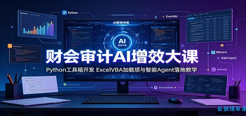 财会审计AI增效大课：Python工具箱开发，ExcelVBA加载项与智能Agent落地教学-云创项目库