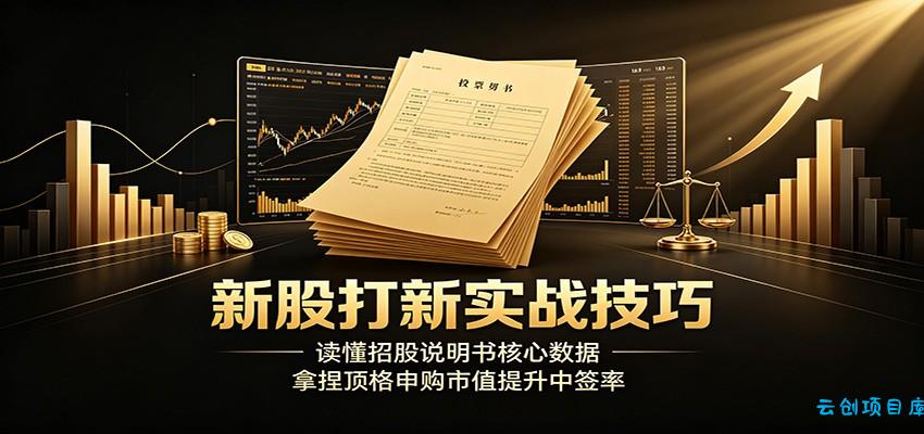 新股打新实战技巧：读懂招股说明书核心数据，拿捏顶格申购市值提升中签率-云创项目库