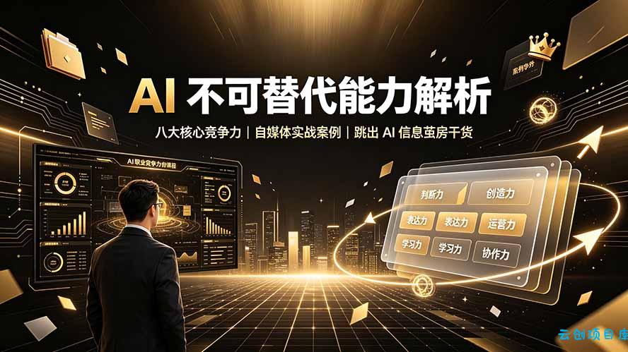 付费文章:AI 不可替代能力解析▸八大核心竞争力|自媒体实战案例|跳出 AI 信息茧房干货-云创项目库